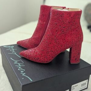 Betsey Johnson Red Ankle Boots